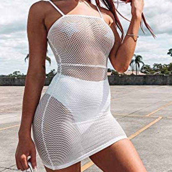 Other - White Mesh Cover Up